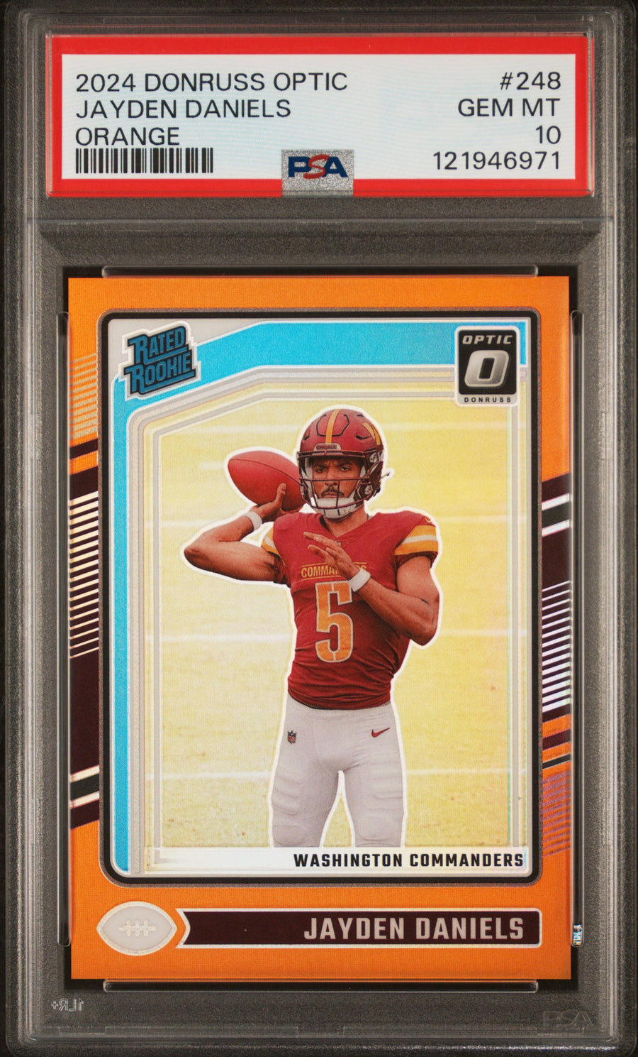 2024 Panini Donruss Optic #248 Jayden Daniels Orange PSA 10