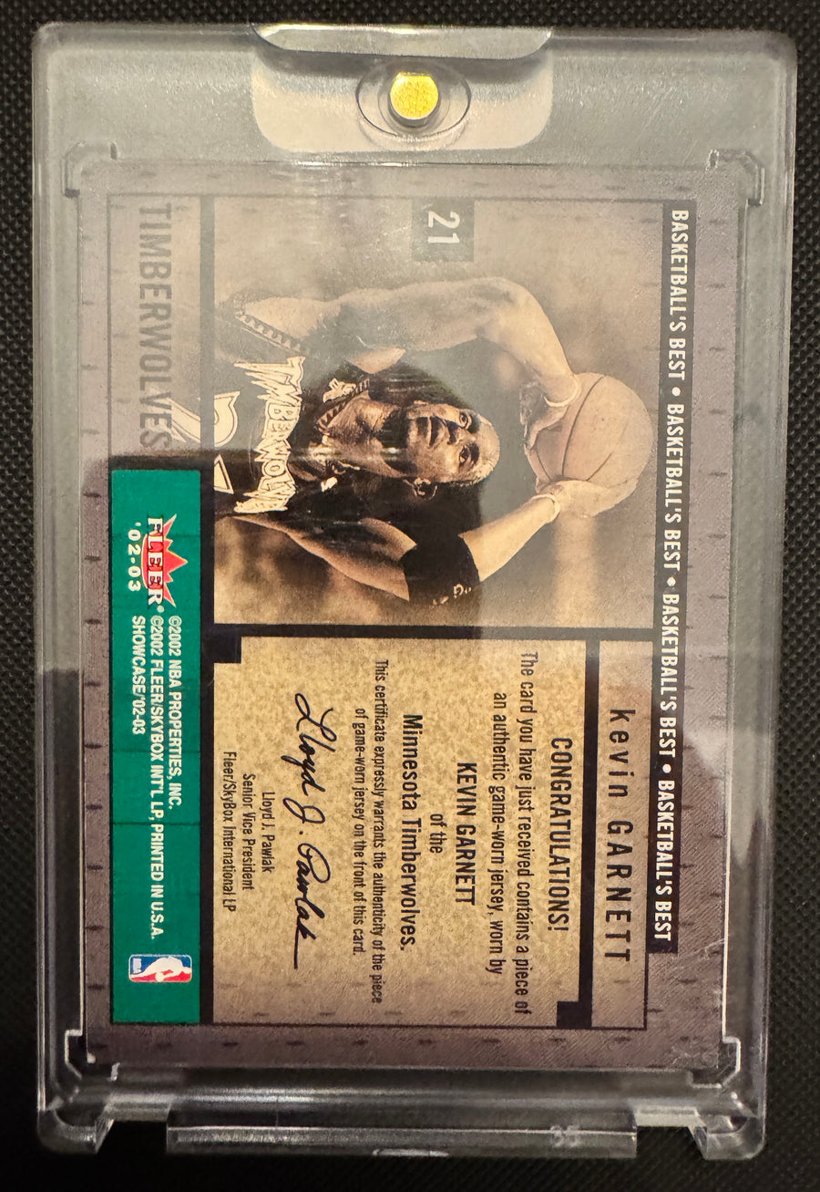 2002-03 Fleer Showcase #NNO Kevin Garnett Basketball's Best Memorabilia