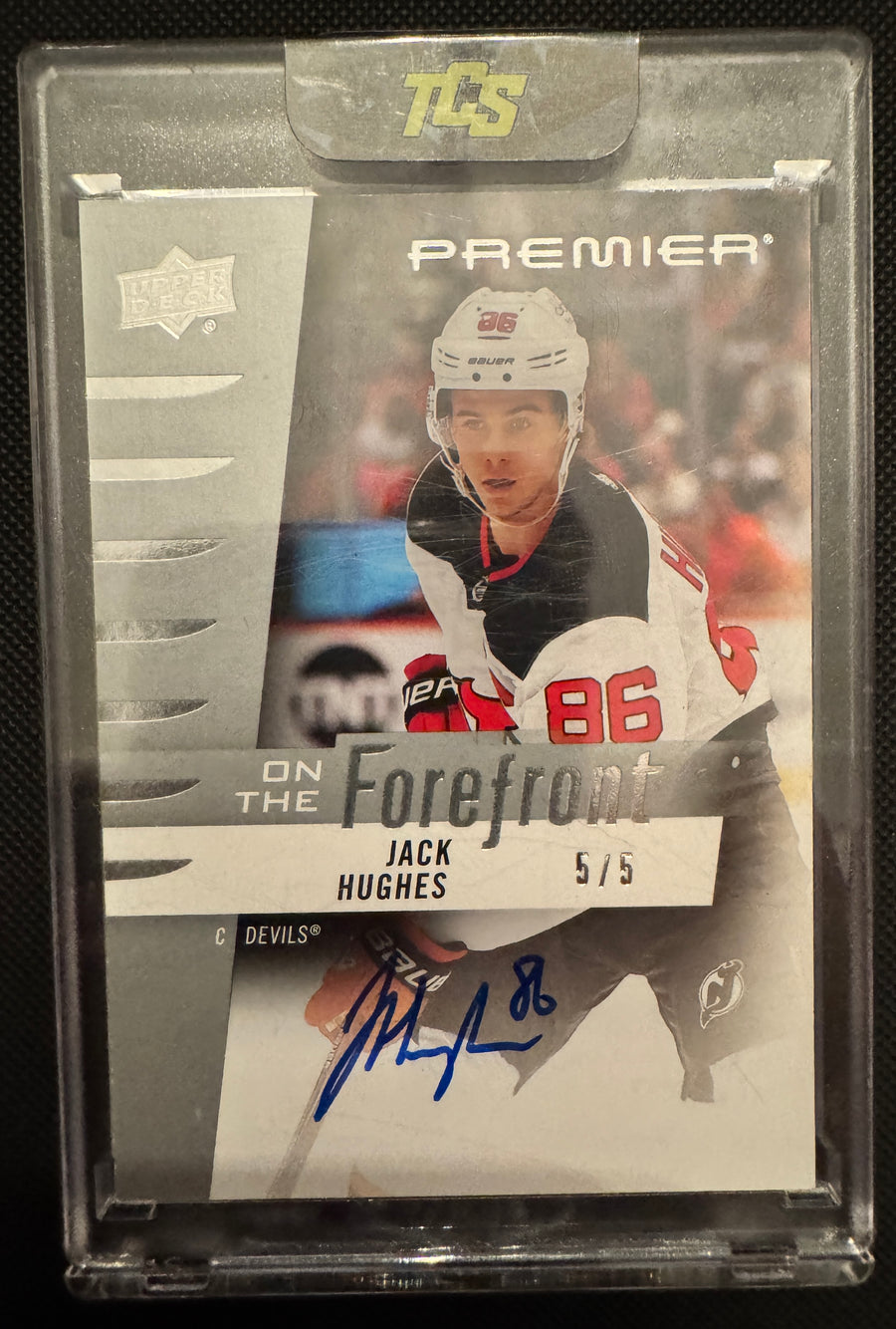 2023-24 Upper Deck Premier OFS-JH Jack Hughes Auto /5