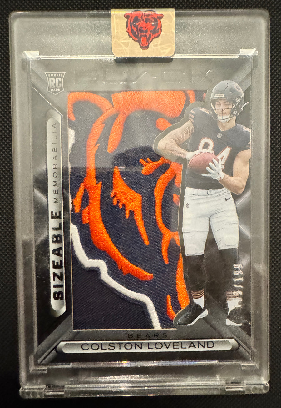 2025 Panini Black #SIZ-CLD Colston Loveland Sizeable Rookie Memorabilia #/199
