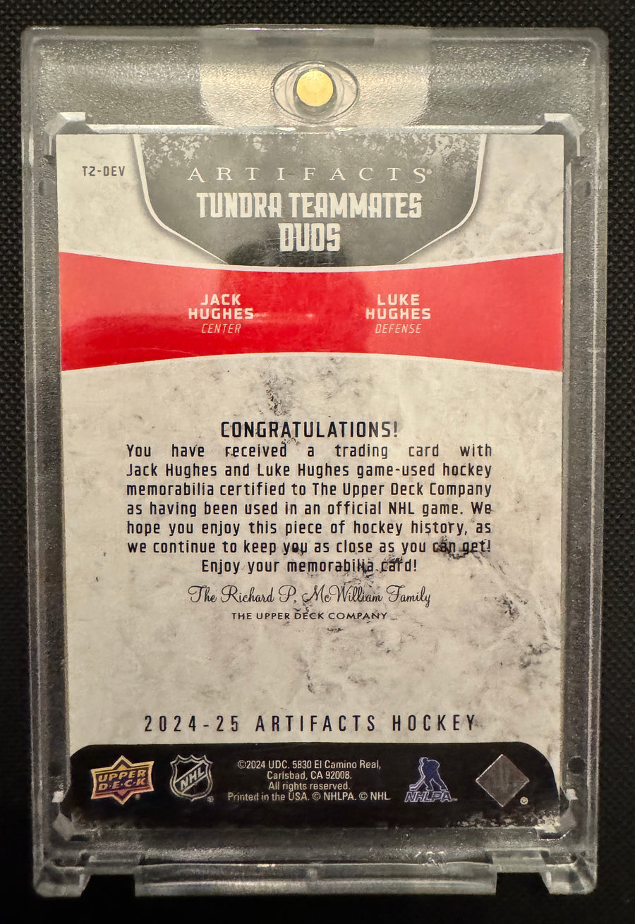 2024-25 Upper Deck Artifacts #T2-DEV Jack Luke Hughes Tundra Teammates /25
