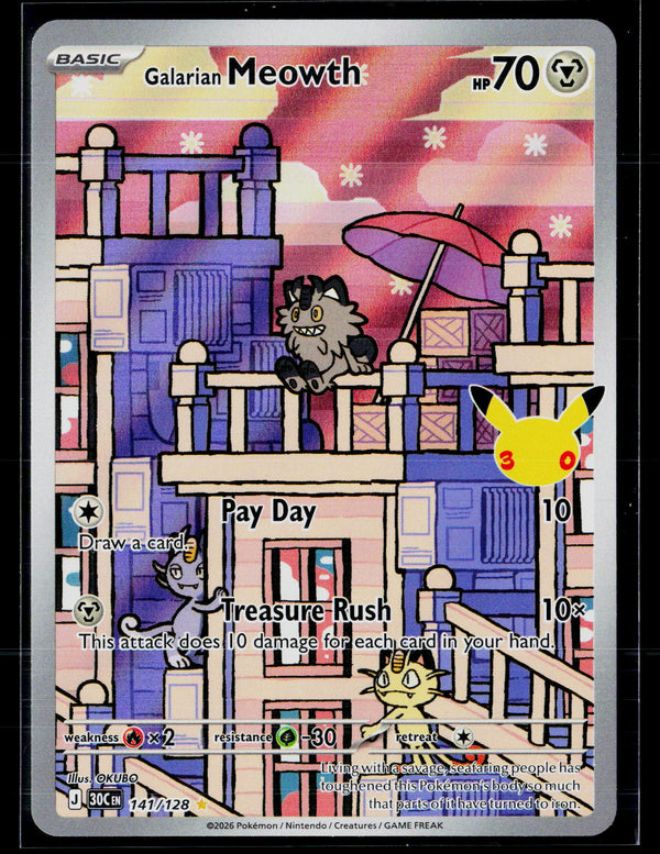 ME: 30th Celebration 141/128 Galarian Meowth