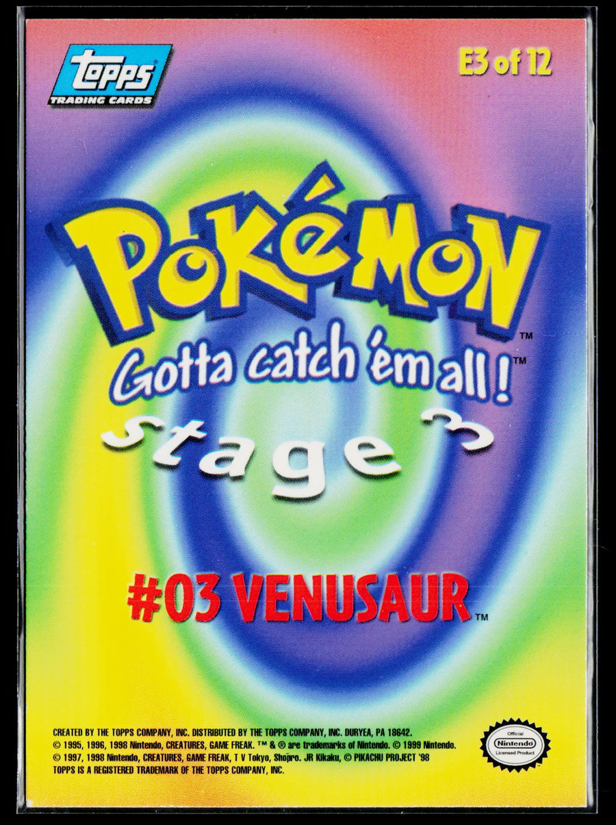 Topps 1999 Topps Pokemon the First Movie E3 #03 Venusaur - Stage