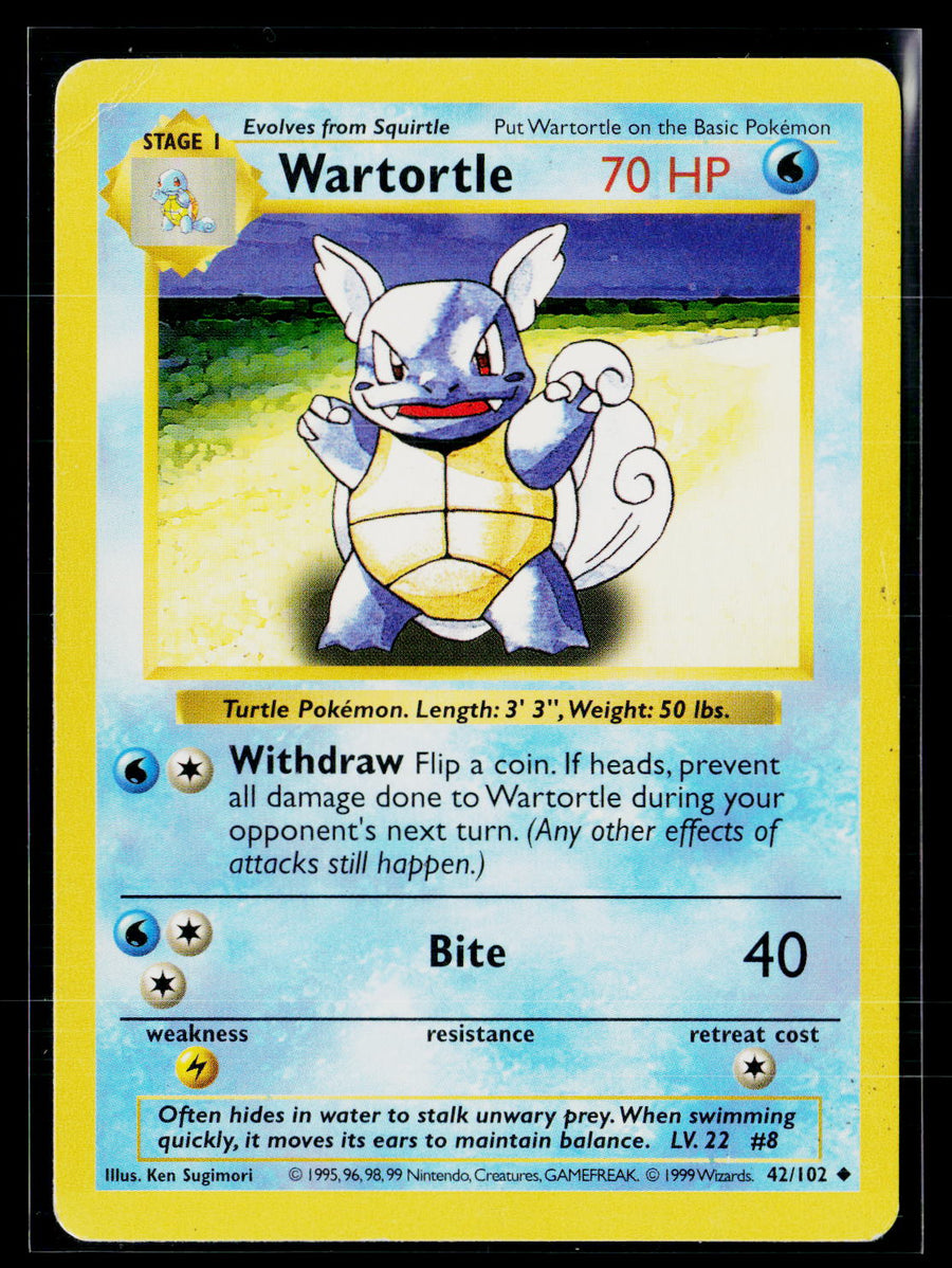 Base Set (Shadowless) 042/102 Wartortle