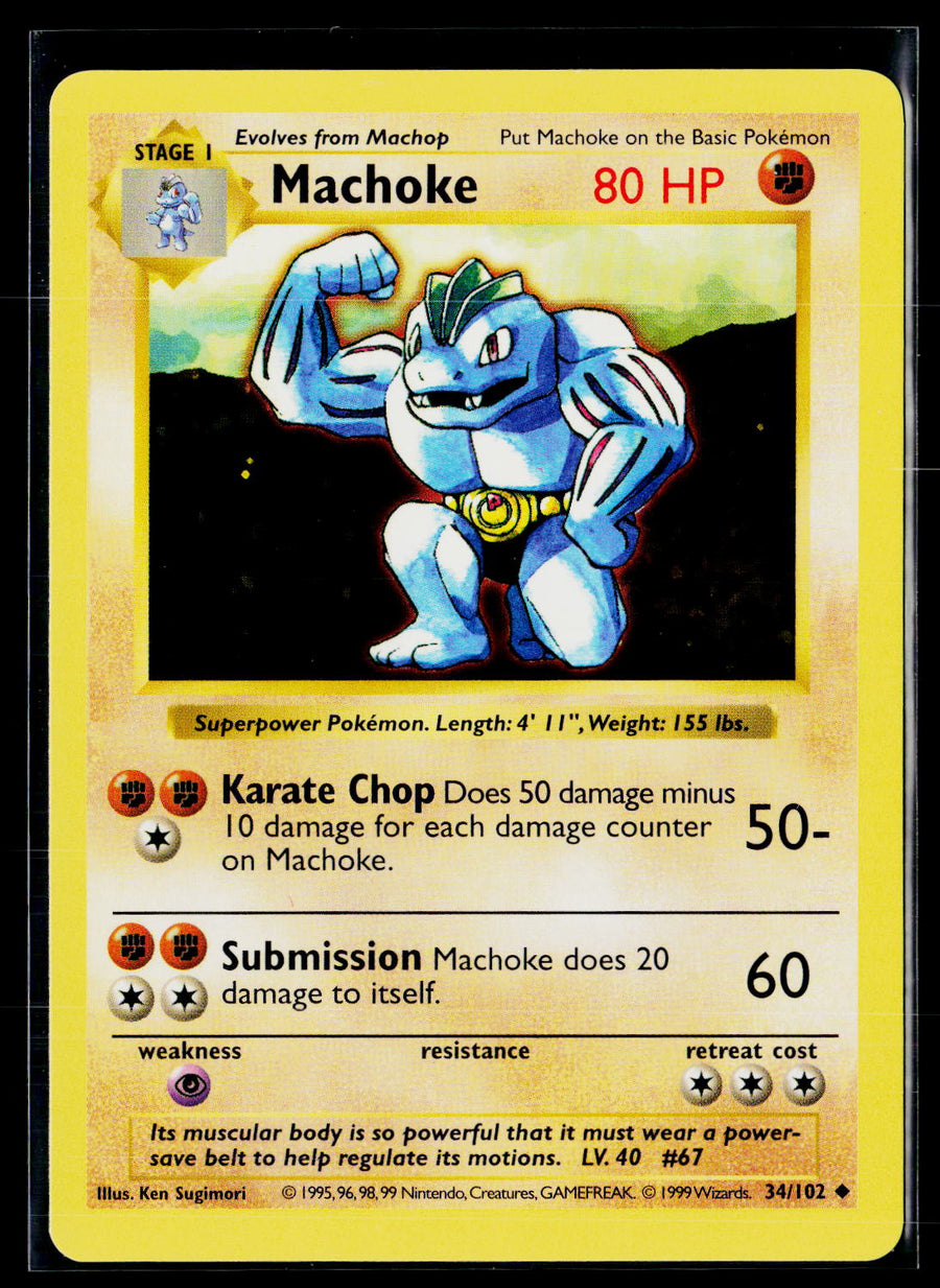 Base Set (Shadowless) 034/102 Machoke nm