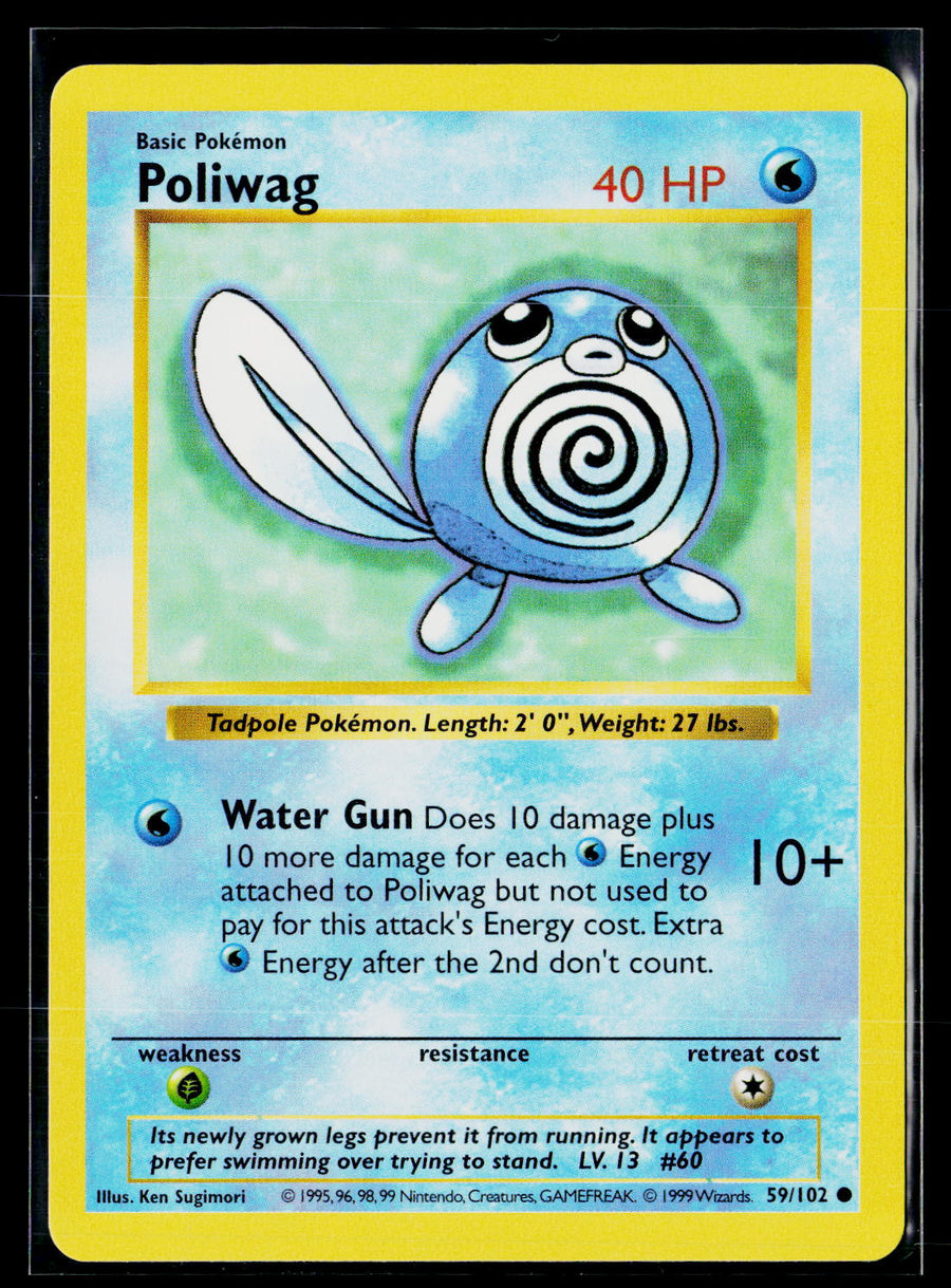 Base Set (Shadowless) 059/102 Poliwag