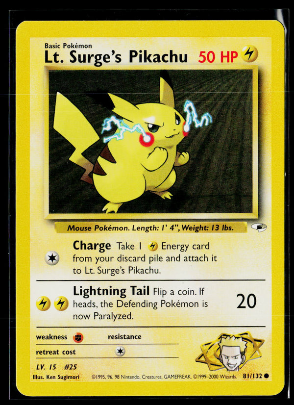 Gym Heroes 081/132 Lt. Surge's Pikachu