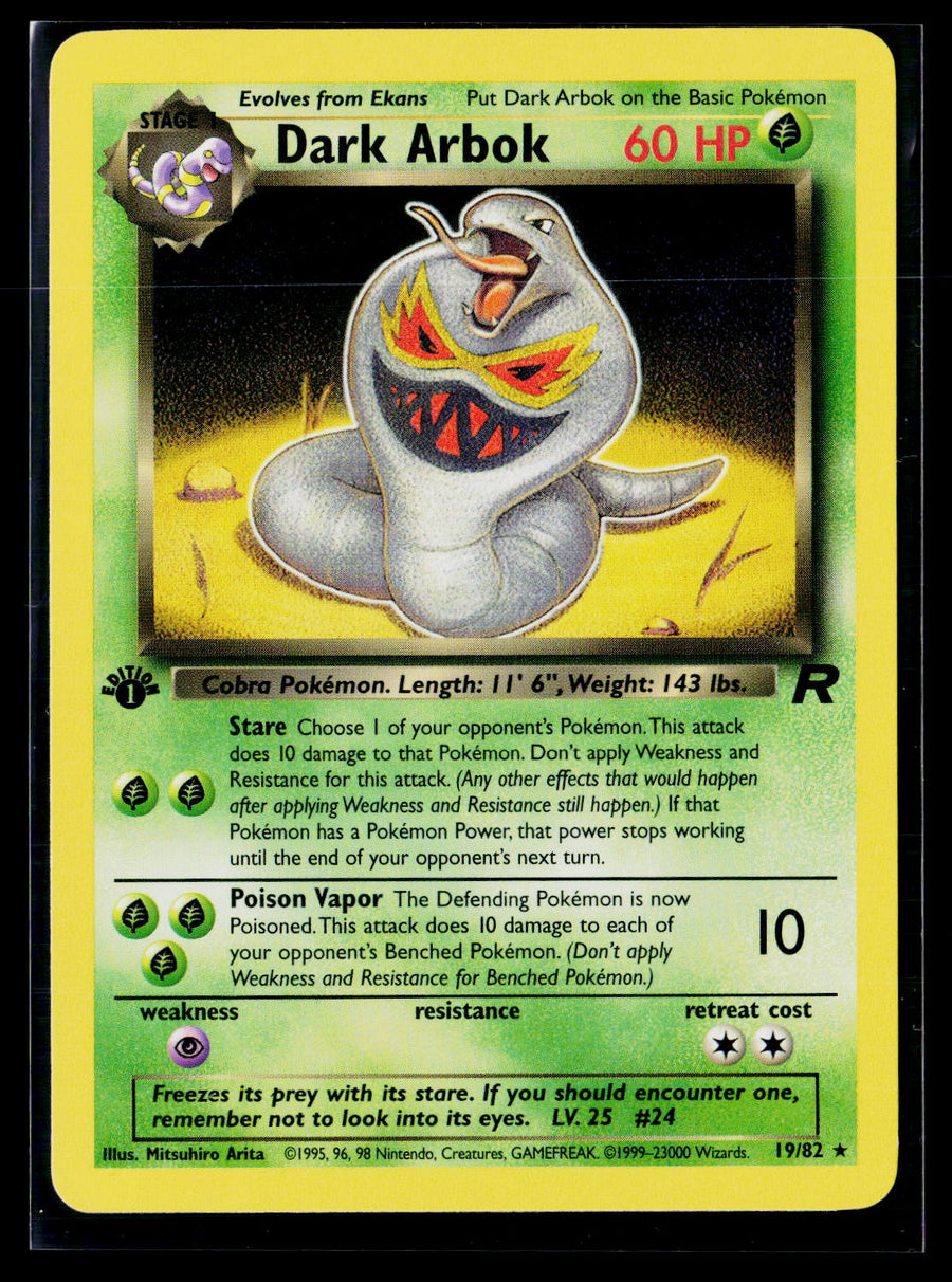 Team Rocket 19/82 Dark Arbok (19) 1st Edition