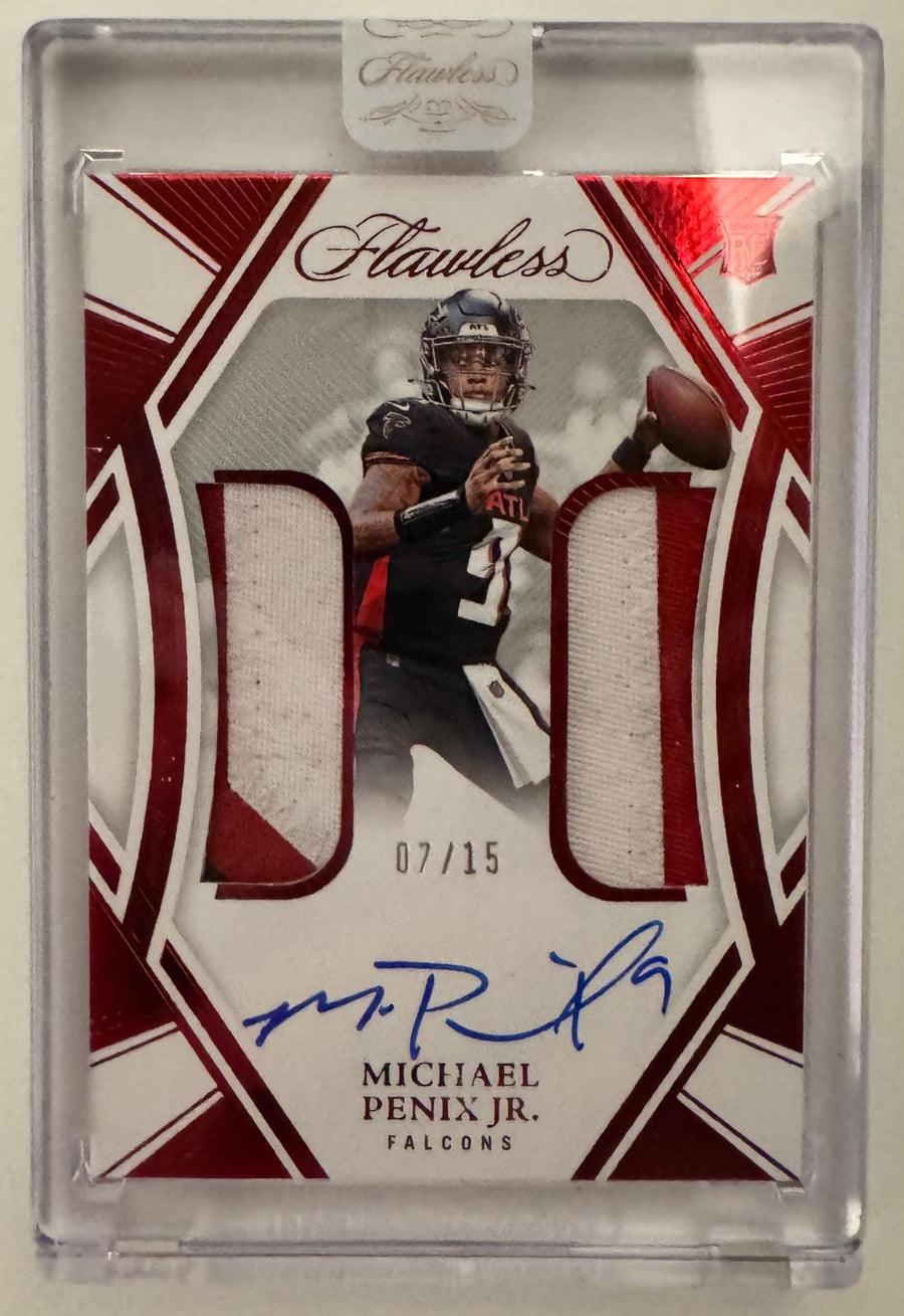 2024 Panini Flawless RDPA-MPJ Michael Penix Jr. RC Dual Patch Autograph /15