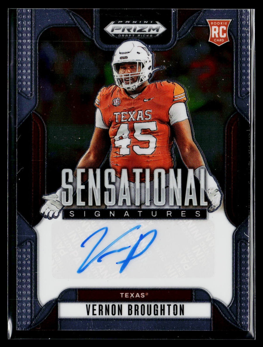 2025 Panini Prizm Draft Pick SS-VBR Vernon Broughton Sensational Signatures Auto