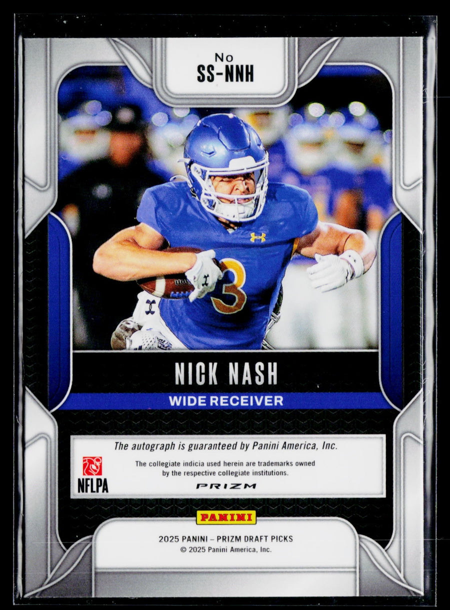 2025 Prizm Draft Picks SS-NNH Nick Nash Sensational Signatures Silver Auto RC