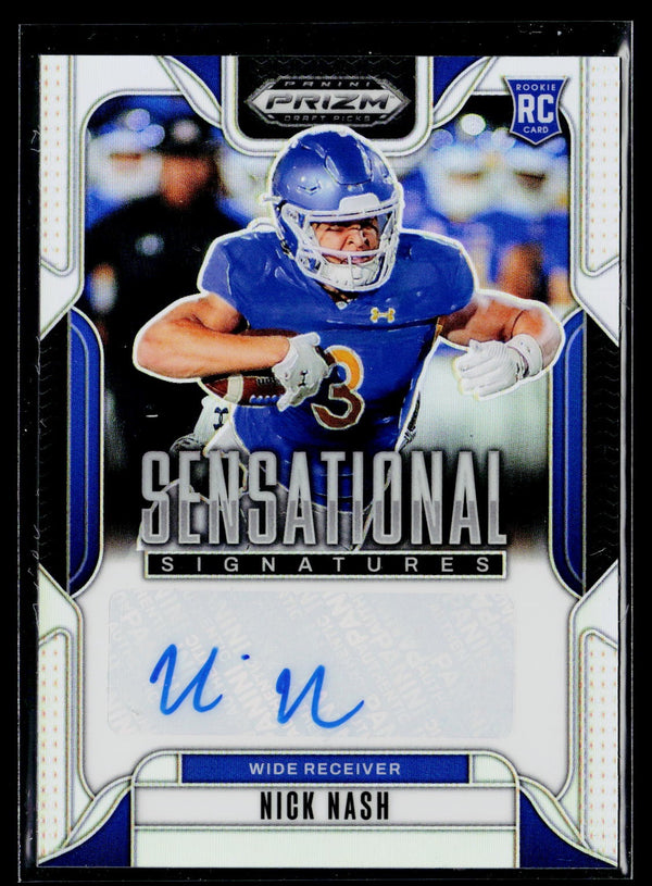 2025 Prizm Draft Picks SS-NNH Nick Nash Sensational Signatures Silver Auto RC