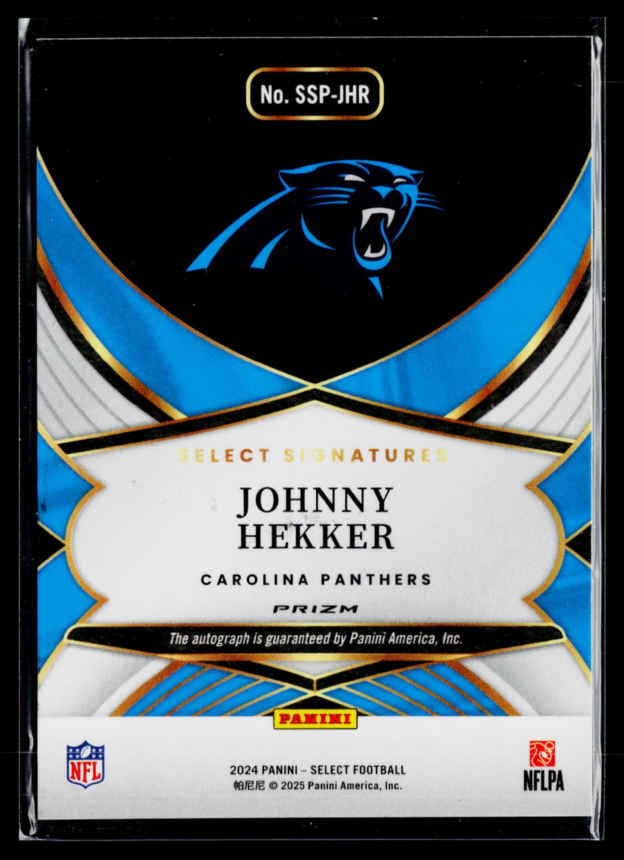 Panini 2024 Panini Select SSP-JHR Johnny Hekker Select Signatures Prizm / AU