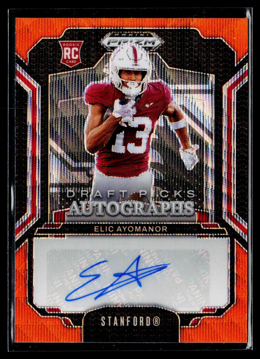 2025 Prizm Draft Picks DPA-EAR Elic Ayomanor Orange Wave Auto /75 RC
