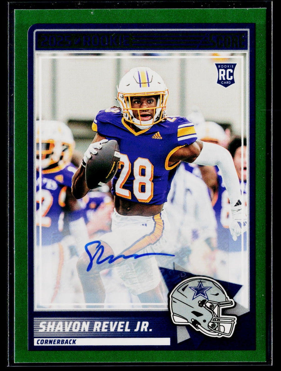 Score 2025 Score 91 Shavon Revel Jr. Base Rookie Signatures Green / AU