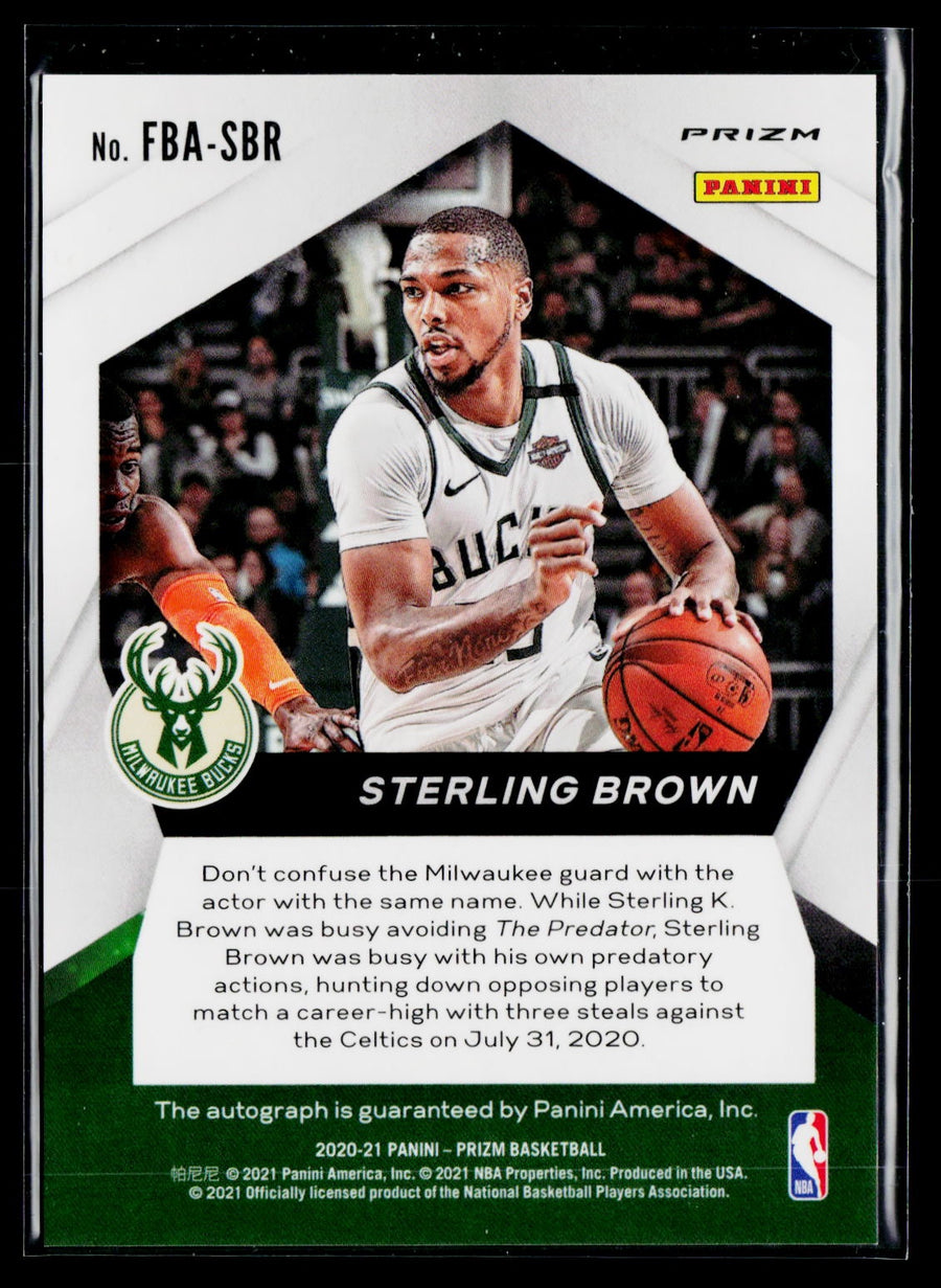 Prizm 2020-21 Panini Prizm FBA-SBR Sterling Brown Fast Break Autographs / AU