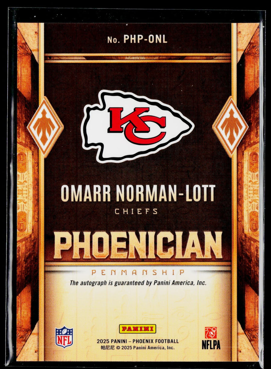 Panini 2025 Panini Phoenix PHP-ONL Omarr Norman-Lott Phoenician Penmanship / AU