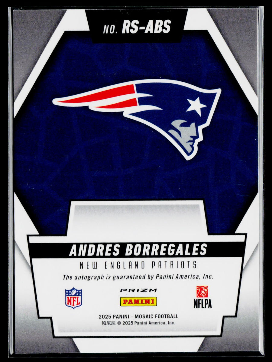 Panini 2025 Panini Mosaic RS-ABS Andres Borregales Rookie Scripts / AU